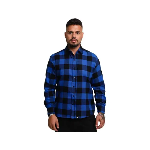 Camisa quadriculada azul