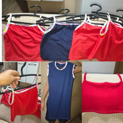 Combo  infantil  blusas e vestido peça nova tudo por 23,00