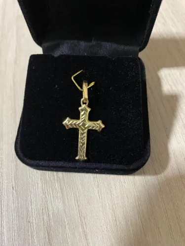 Pingente cruz ouro 18k