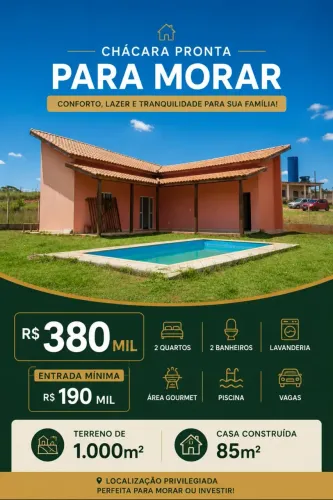 CHÁCARA PRONTA EM TERRENO DE 1.000M² EM IBIÚNA