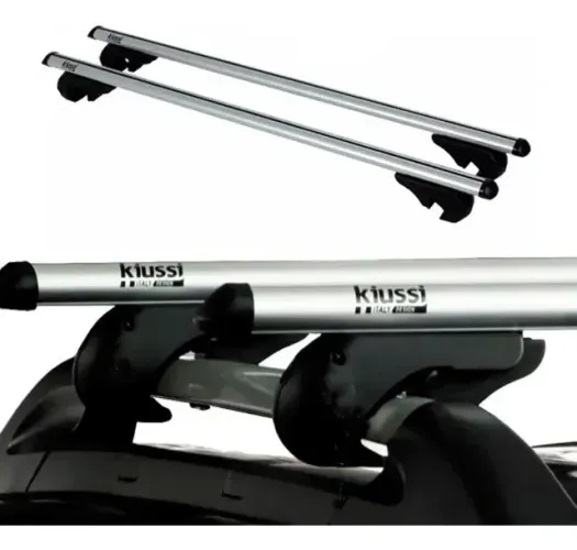 Par Rack Travessa Bagageiro De Teto Universal 1,17m Kiussi Cor Prata