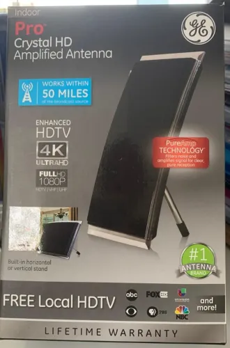 Antena amplificada UltraPro Crystal HD aprimorada HDTV 4K UltraHD FullHD 1080P