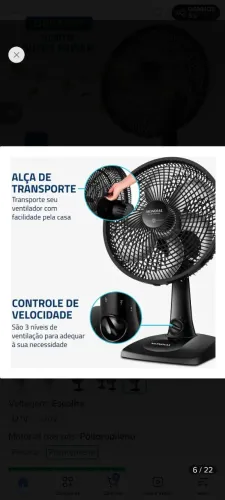 Ventilador de Mesa 30cm Super Power Mondial 60W VSP-30-B