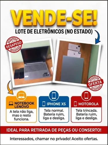 Celulares retirada de peças