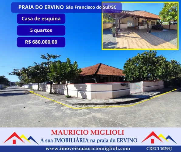 Casa na região central na Praia do Ervino