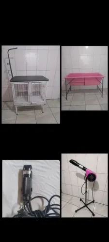 Secador ,mesa com canil ,banheira e máquina pet banho e tosa