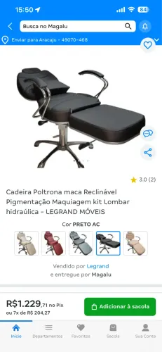 Maca reclinavel