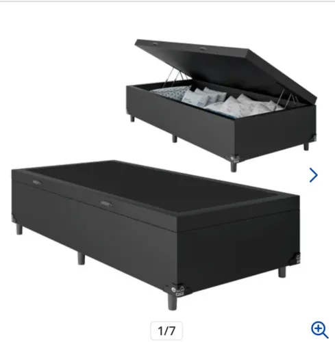 Cama box com baú de solteiro + colchão 