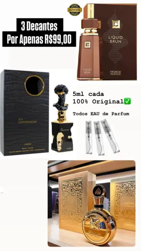 Kit 3 Decantes Perfumes Árabes 5ml Cada