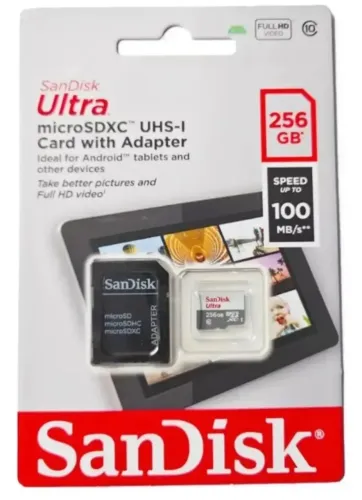 Cartão de memória Sandisk ultra 256 GB