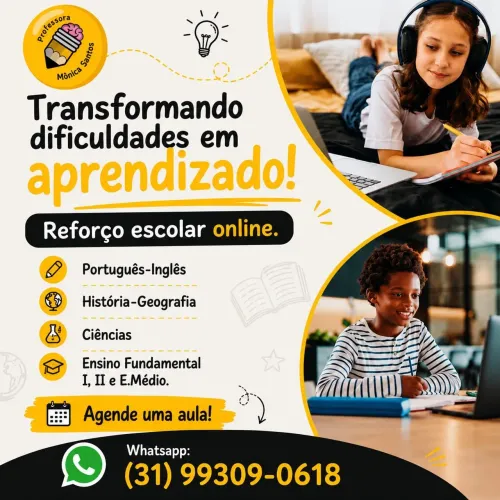 Aulas particulares e auxílio em trabalhos escolares