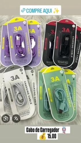 Cabo de Carregador USB e iPhone