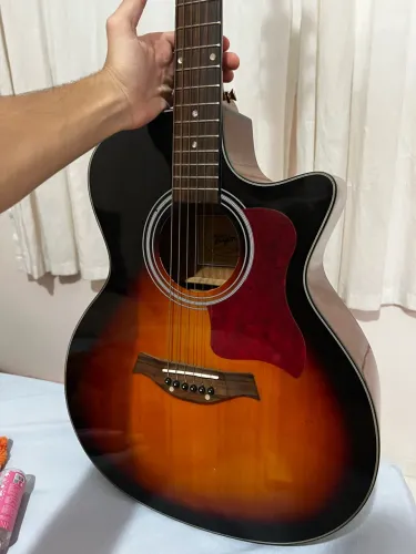 Violão Tagima Acústico Cutaway Sunburst Preto e Marrom