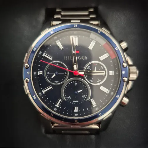 Relógio Tommy Hilfiger 44mm masculino aço cor prata