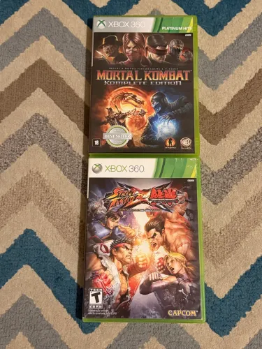 Kit Luta Xbox 360 Original - Mortal Kombat Komplete + Street Fighter X Tekken