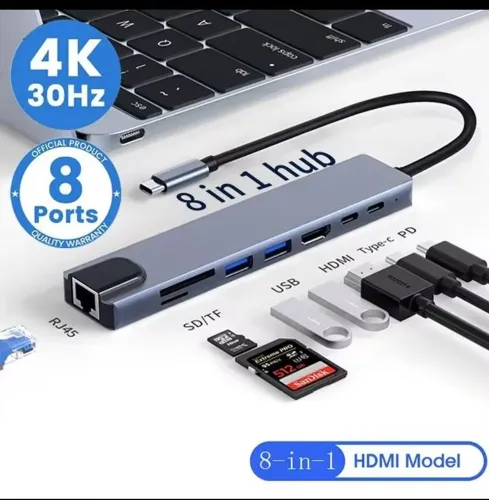 HUB USB-C 8 em 1.