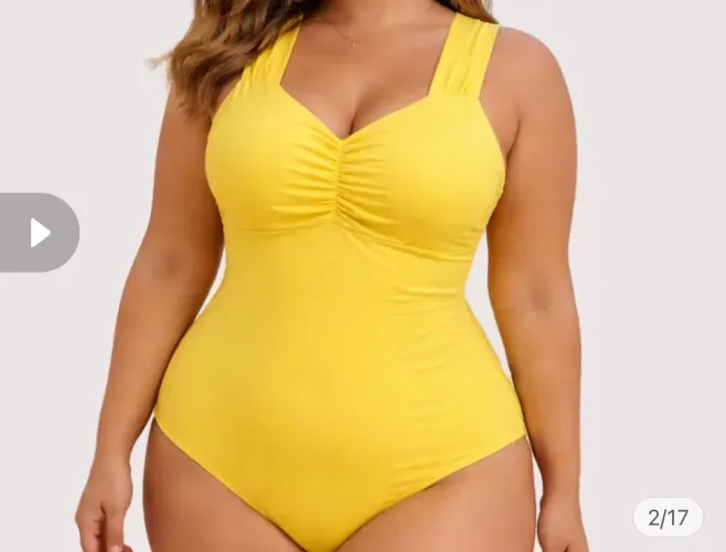 Maiô Feminino Amarelo - GG 