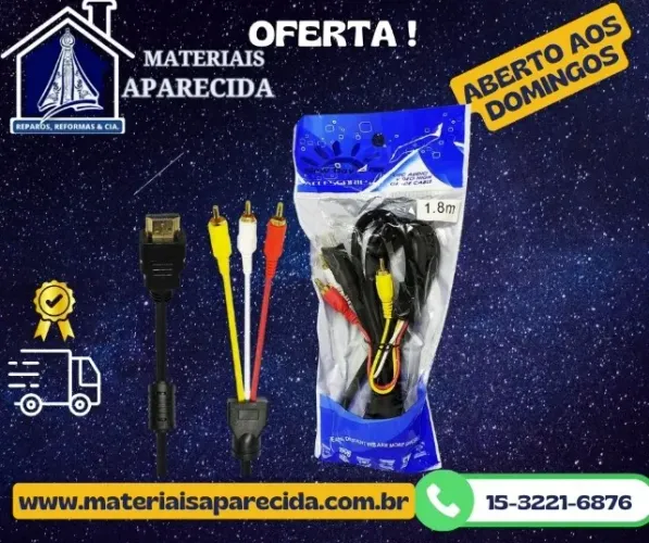 Cabo HDMI + 3rca 1,8m New Day n436
