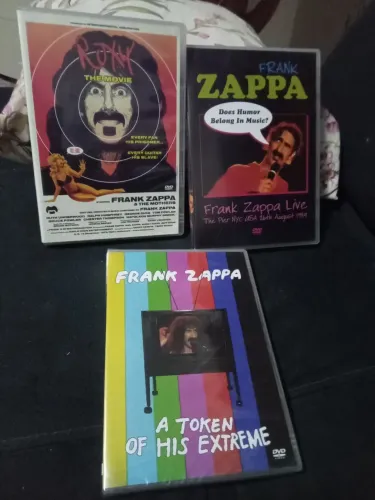 3 DVDs raros Frank Zappa ao vivo The Mothers Roxy Does Humor Belong In Music Token Extreme
