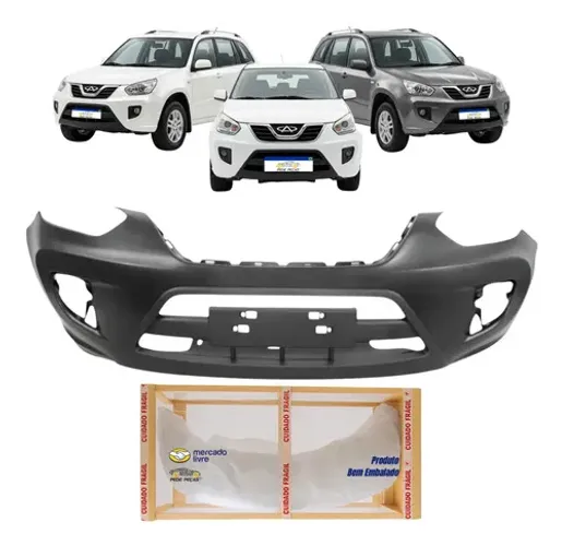 Parachoque Chery Tiggo 2014 2015 2016 Preto Liso Para Pintura