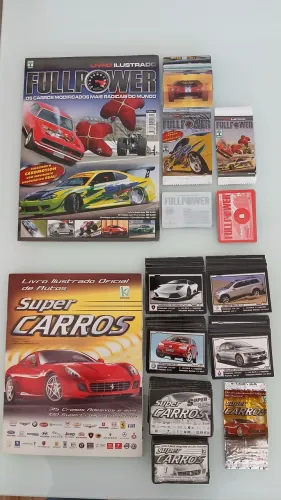 Álbuns de Figurinhas-Carros e Motos-11 álbuns diferentes + extras (favor ler o descritivo)