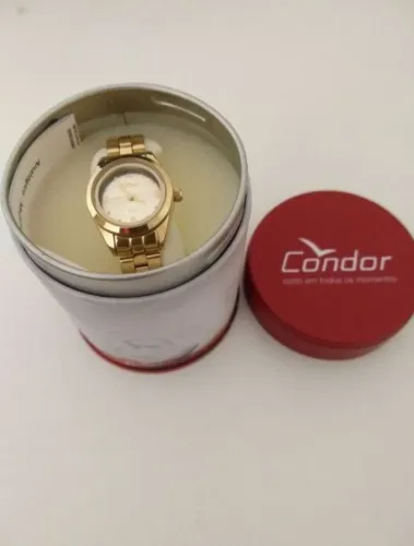 Relógio feminino dourado condor 