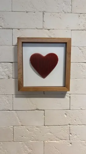 Quadro Caixa Acrílico ou Madeira Coração X1 20cmx20cm
