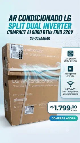 LG Compact AI 9000 BTUs Frio 220V S3-Q09AAQAK LACRADO