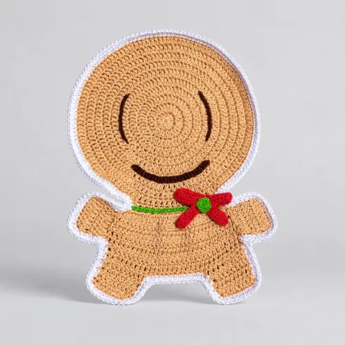 Sousplat de Crochê Natal - Boneco de Gengibre