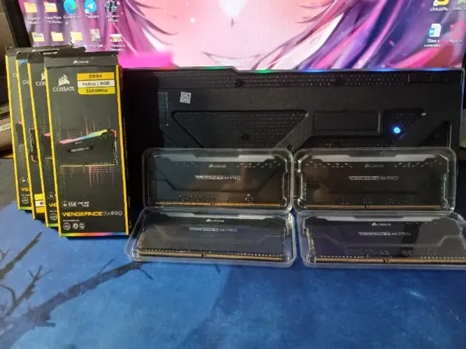 2 Pentes de Memória Corsair Vengeance PRO, RGB, 8GBX2 {16GB Total], 3200MHz, DDR4, Preta