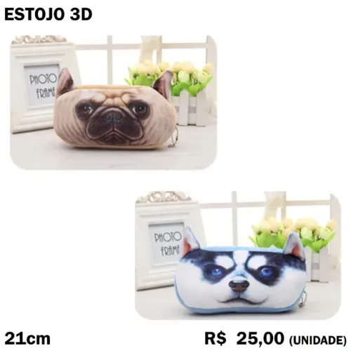 Estojo de Lápis de Pelúcia 3D