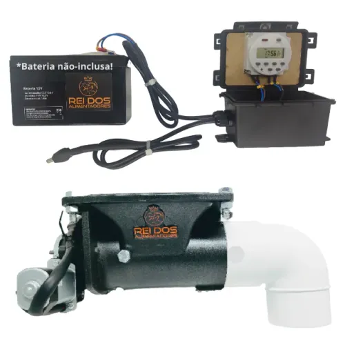 Mecanismo dosador automático de ração com timer 12v uso com bateria 12v ideal para Ceva
