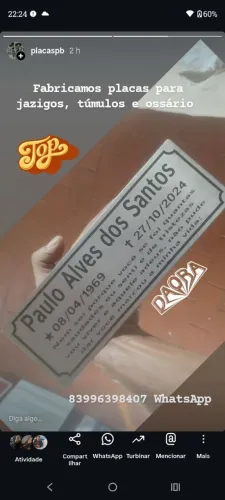 Placas para Identificar Jazigos 