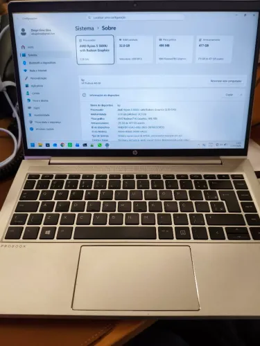 Notebook Probook G8 445 Ryzen 5600U 512GB 32GB RAM semi-novo