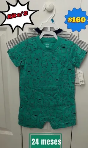 Kit 2 peças macacao Carters menino - 24 meses