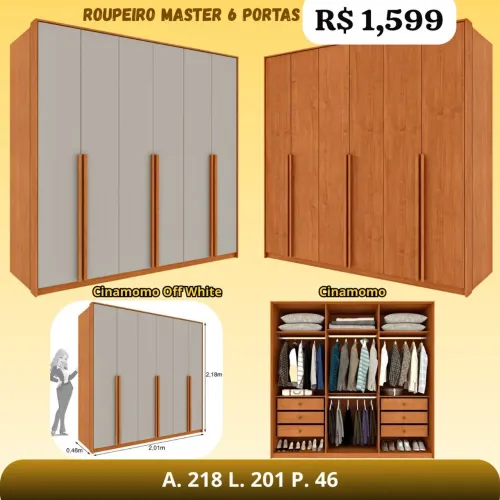 Guarda Roupa Master 6 portas