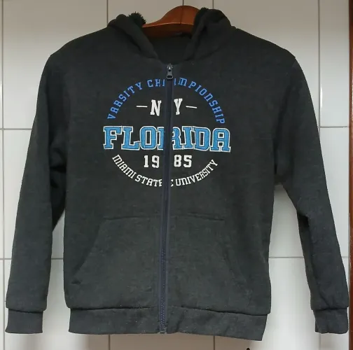 Blusa Moletom Infantil Florida Acolchoada Preta Tamanho 12