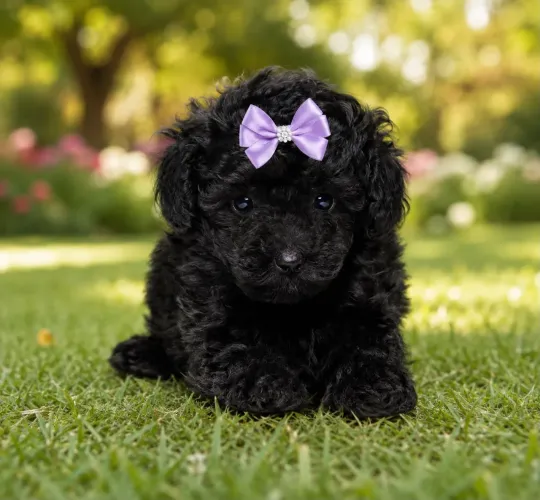Poodle fêmea própria para apartamento o presente do seu pai está aqui