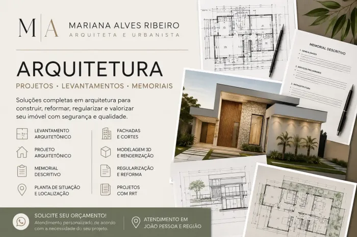 Arquiteta | Projetos, Levantamento e Memorial Descritivo