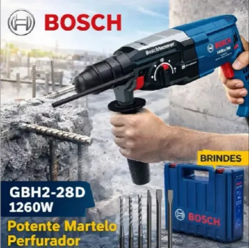 ? Furadeira de Impacto Martelete Elétrico Bosch GBH2-28D - Potência e Precisão! ?