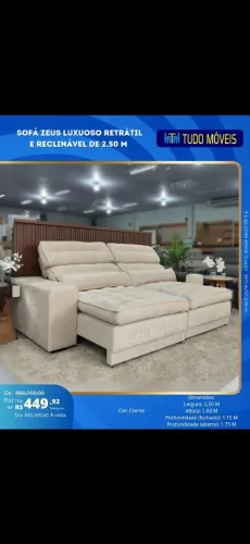 Sofá retrátil e reclinável 