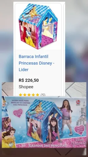 Barraca Disney Princesas Cabana Brinquedo Infantil