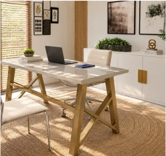 Mesa Santoro Delluxe Gold. Alto Padrão. L174CM X P70cm x A74cm