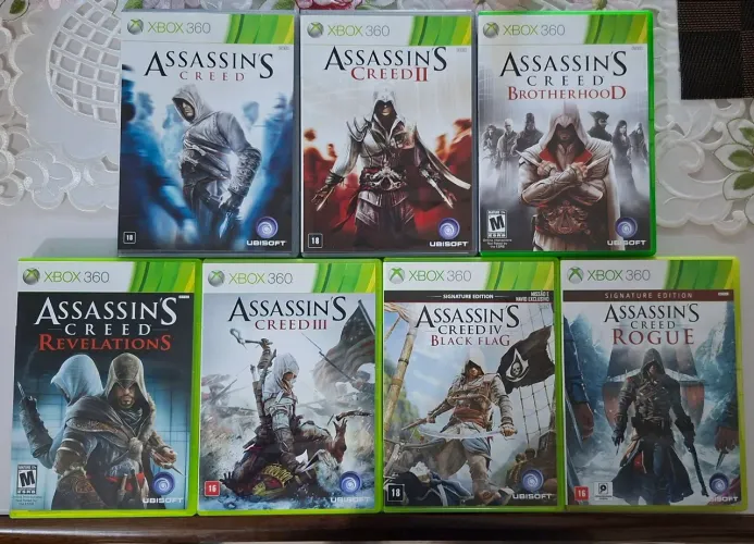 Assassin's Creed Xbox 360 Coleção Completa Original + Manuais