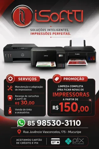 Conserto de impressoras e recarga de cartuchos