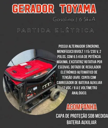 Gerador a gasolina Toyama TG8000CXEV