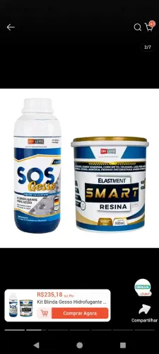 Kit Blinda Gesso Hidrofugante Sos Gesso 11 + Smart<br><br>Resina 900ml