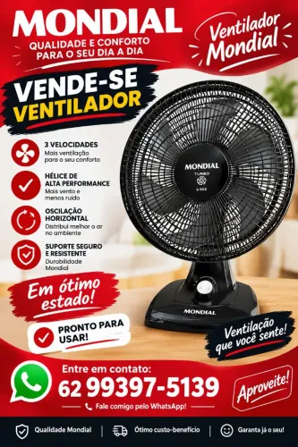 Eu estou vendendo ventilador mondial