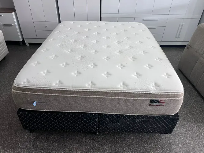 Cama box Queen size sealy molas ensacandas bambú dividimos TB cartão 