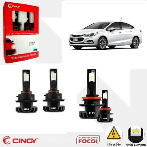Kit Led Cinoy HB3 + H11 Chevrolet Cruze 17 A 20